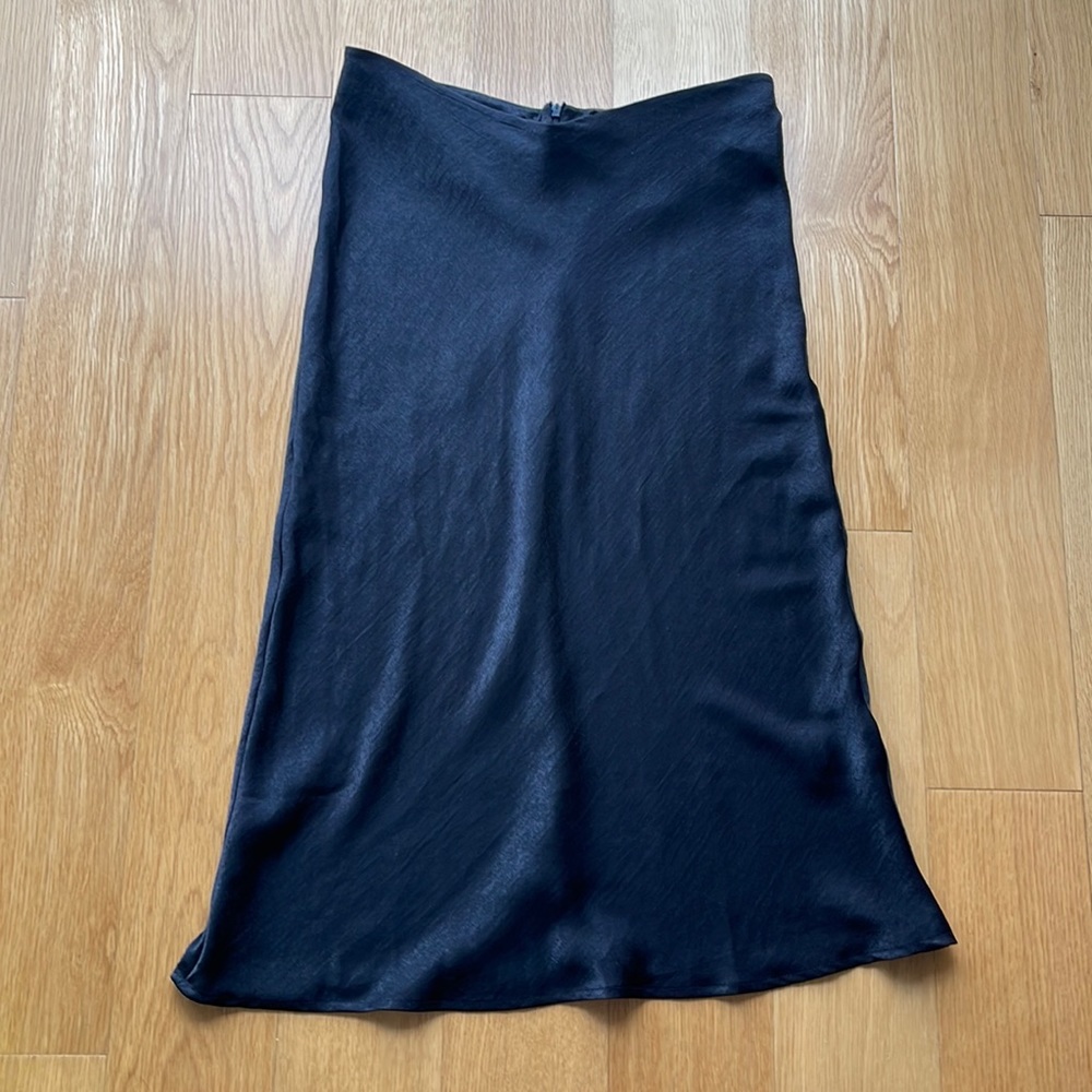 Satin midi skirt